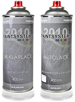 PAINTSYSTEMS REFINISH COLOURS Lackspray Set - Klarlack + OPEL Lichtsilber (Z163) je 400ml