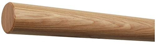 Pasamanos de pared de fresno listo para montar, barandilla, madera redonda, barra, mango lacado, diámetro de 42 mm, con extremos mecanizados sin soporte para pasamanos de 1100 mm, 110 cm, 1,1 m