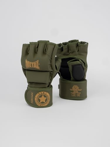 METAL BOXE - GRS Handschuhe für Freikampf-MMA-Wettkämpfe, Training, Military (Grün), Größe L