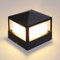 Glighone Post Cap Lights Outdoor Fence Post Lights 18W Pillar Lights for Garden Waterproof IP65 Pillar Light Square Black Yard Walkway Lawn Garden Decoration Warm White 16 * 16 * 12 cm