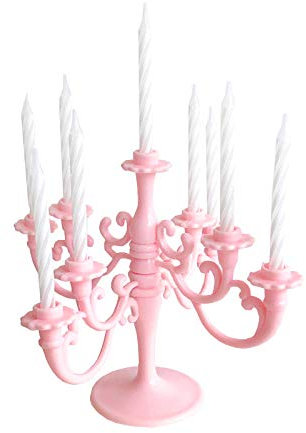 ZXTDD Bougeoirs Chandeliersbougeoir Bougie Fête d'anniversaire Gâteau Outil De Décoration De Gâteau Porte-Chandelier Décoratif pour La Fête À Manger De Mariage-Rose