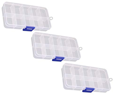 EXCEART Boîte De 3 Pièces Boîte De Rangement D'accessoires De Bijoux Étui Transparent En Plastique Pour Bijoux Conteneur De Perles De Bijoux Étui Porte-bobines Présentoir Voyage Manucure