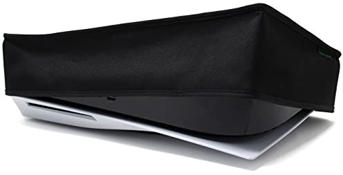 Staubschutz für Playstation 5 von Foamy Lizard - Das Original Made in U.S.A. TexoShield Premium Ultra Soft Microfaser-Futter Nylon Staubschutz mit Kabelanschluss auf der Rückseite (horizontal)