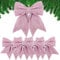 BHGT 5pcs Lazos de Navidad Grandes Rosa 24 x 21cm 18 x 17cm Colgantes Árbol de Navidad Adornos Navideños Decoración Regalos Casa
