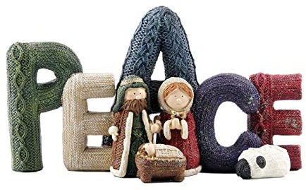Krippensets für Weihnachten Indoor Krippen-Set - Christus Krippenstatue Szene Harz Reallife Tisch Jesus Krippe Ornament, Harz Urlaub Dekoration für Innen Außen Religiöse Kirche Geschenk Basteln