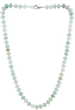 Treasure Bay Handgefertigte Damen-Halskette, 8 mm, Rondelle-Form, Edelstein-Perlen-Halskette, Edelstein, Achat, Aventurin, Quarz