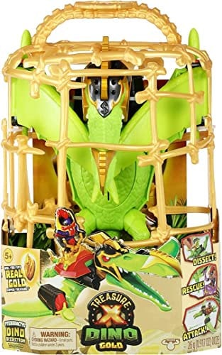 TREASURE X Gold Dino Dissection Ptérodactyle. Dissèque, Secours et pars à l’Attaque. Set de Jeu Exclusif Chasseur et Dinosaure. Découvriras-tu Un trésor avec de l’Or véritable, 41678, Multicolore