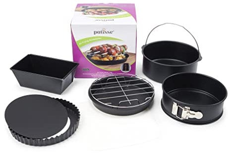 Patisse 02865, Kit 7 Moules à pour Friteuse à Air Chaud Air Fryer XL & XXL, Noir, Acier Revêtu sans PFAS