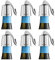 WOTOR bouchon bouteille vin Acier inoxydable, réutilisable bouchon vin avec silicone, Accessoires décoratifs pour le vin Anti-fuite Gardez la fraîcheur, Argent 6-pièces