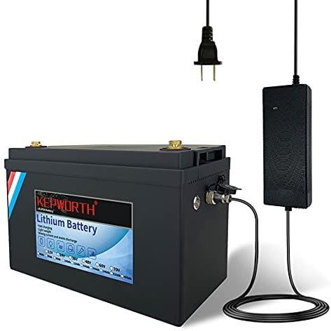 KEPWORTH 12V 120Ah LiFePO4 Battery Deep Cycle Lithium Iron Phosphate Battery Built-in BMS Lightweight Maintenance-Free Perfect for RV/Camping, Solar/Backup Power,Trolling,Motor/5-Years Warranty