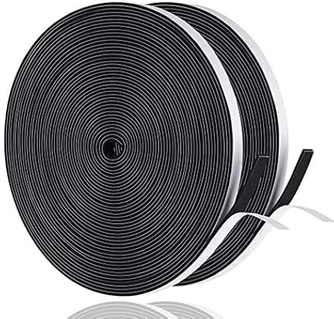 Cinta de sellado autoadhesiva para puertas y ventanas, 6 mm (ancho) x 1,5 mm (diámetro)/20 m(L) de espuma, junta de goma para evitar corrientes de aire color negro