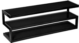 Norstone ESSE 140 Noir Noir - Support mural pour TV 46 po - Acier inoxydable - Montage fixe - Compatible avec téléviseur - Étagère TV
