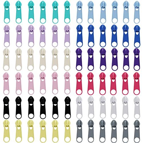 DOITEM 72 Stück Buntes #5 Reißverschluss-Reparaturset Schieberegler 12 Farben Zur Verwendung In Näh Für Die Geldbörse, Hose, Jacken, Koffer, Kleidung, Gepäck, Rucksäcke