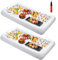 HBlife 2 PCS Inflatable Serving Bar, Salad Ice Tray Food Drink Containers with Drain Plug and 1 Hand Air Pump, Inflatable Buffet Cooler for Outdoor Party Supplies
