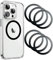 【0.2mm Ultra-Thin】 Aothey Magnetic Ring Sticker, Metal Magnetic Ring for Phone Cases & Wireless Charging, 6 Pack (Black)