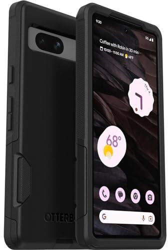 OtterBox Commuter Hülle für Google Pixel 7a, sturzsicher, schützende Hülle, 3X getestet nach Militärstandard, antimikrobieller Schutz, Schwarz