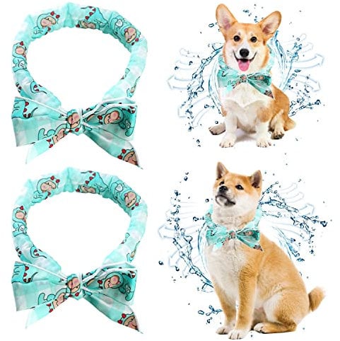 Dog Cooling Bandana 2Pack Cool Collar for Dogs Cats Small Medium, Pet Bandanas Supplies Accessories for Summer Indoor&Outdoor