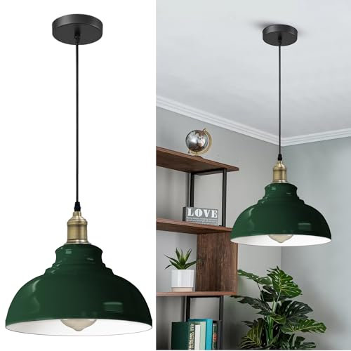 LEDSone Neue, leicht zu montierende Deckenleuchte im Kronleuchter-Stil mit modernem Pendelset (GRÜNES MESSING) (Grün)