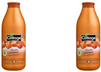 Cottage - Duschbad Und Feuchtigkeitsmilch - Weichkaramell - 97% Natürliche Inhaltsstoffe 1 Einheit - 750 Ml (Packung mit 2)