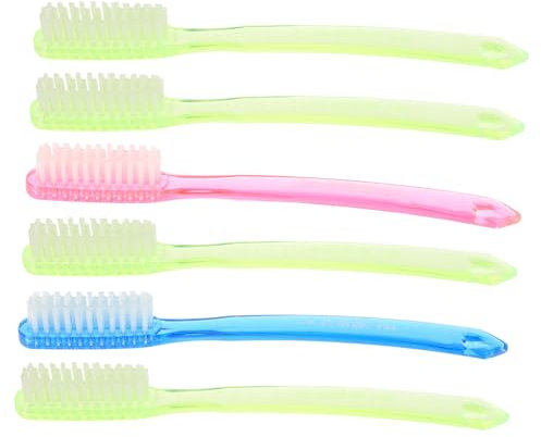 Gatuida 6St zahnbuersten bunt zahnbuerste xxl fasching xxl zahnbuerste plastiktisch plastic toothbrushes clean nylons breite Ausführung Zahnseide kleine Bürste Zahnbürste reisen