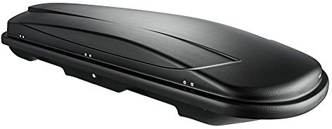 Dachbox VDPJUXT500 500 Liter abschließbar schwarz + Dachträger Tema kompatibel mit Volkswagen Tiguan II (AD1) R-line 5 Türer ab 16