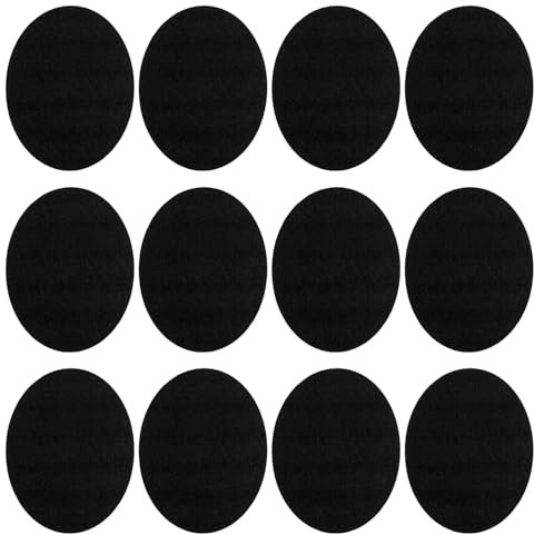 PATIKIL Iron-on Patches, 12 Pack Velvet Elbow Knee Patches Oval Repair Patches Kit for Clothing Sweater Pants Shirts Jackets Mending and Decorating, Black