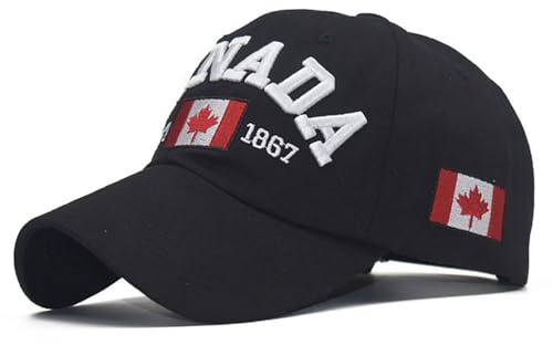 FVKTHNVS Baseballkappe mit Flagge, Kanada-Stickerei, 1867, Gedenkmütze, Unisex, Outdoor-Kappe, Pops-Hut