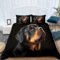 Bettwäsche 135x200cm mit Reißverschluss Tier Rottweiler Schwarz Kuschel Bettwäsche Set Weich Microfaser Einzelbett Wendebettwäsche Bettbezug und Kissenbezug 80x80cm