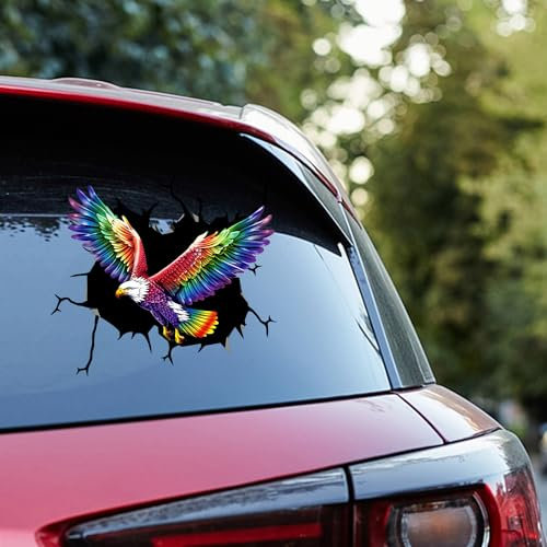 3D LGBT Adler Auto-Aufkleber, Wandaufkleber, 2 Stück, realistischer Stolz, Monatsaufkleber für Wand, Vinyl-Aufkleber, Stoßstangen-Aufkleber für Autofenster, Set 23