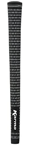 Karma Velour Midsize Golf Club Grips for Men, Black/White +1/32 Oversized