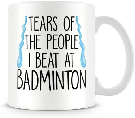 kisoyo Tears of The People I Beat at Badminton - Mug for a Badminton Player Funny Sports Mug, Ceramic, 11oz