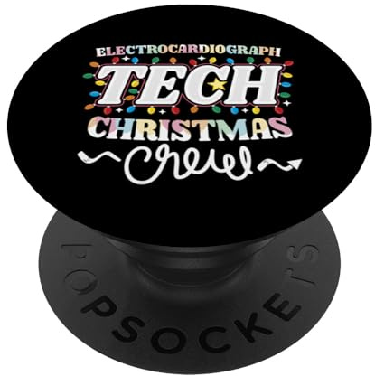 Electrocardiograph Tech Christmas Crew EKG Technologist PopSockets Adhesive PopGrip