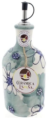 CERÁMICA ESPAÑA Amazon M09 Ölflasche, 1 l, auslaufsicher, handgefertigt, 9 x 9 x 28 cm