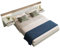 BXEYXE Doppelbett Bettanlage mit 2 Nachtkommoden& C Steckdose 140 x 200 cm Holzbett inkl. 2 Nachttischen Schlafzimmer Komplett-205x244x90.5 cm(L/B/H) Set in Eiche Sonoma/Weiß(Ohne Matratze)