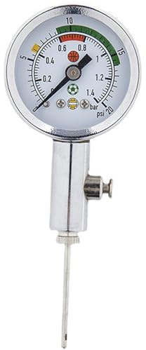 Portable Ball Pressure Gauge with Inflation Needle, Various Sports Balls Air Pressure Test Tool, Mini Ballbarometer, Test, Adjust Pressure Gauge for Volleyball, Basketball, Football, Soccer, Rugby