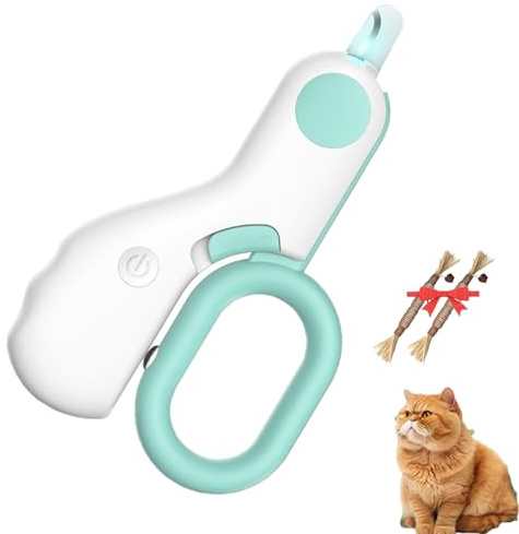 Interferek Coupe-ongles LED pour animaux de compagnie | Coupe-ongles LED pour chats Interferek | Coupe-griffes de chat | Coupe-ongles guillotine pour chiens | Coupe-ongles pour chiots avec lumière LED
