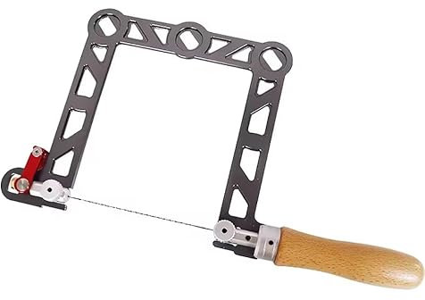 5-Zoll Laubsäge für Holzarbeiter U-Typ Kappsäge mit Aluminiumrahmen & 130 mm Diamantdrahtklingen – Schneidwerkzeug für Holzplatten und Kunststoff