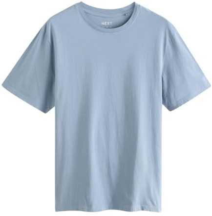 NEXT Herren Reguläre Passform Regular Fit T-Shirt mit Rundhalsausschnitt Helles Himmelblau 3XL