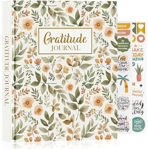 Lanpn Dankbarkeitstagebuch für Frauen Männer, 4 Monate Dankbarkeit Achtsamkeit Tagebuch, 5 Minuten Dankbarkeitsbuch 20x23cm, Daily Gratitude Selbstliebe Journal Buch, Englisch