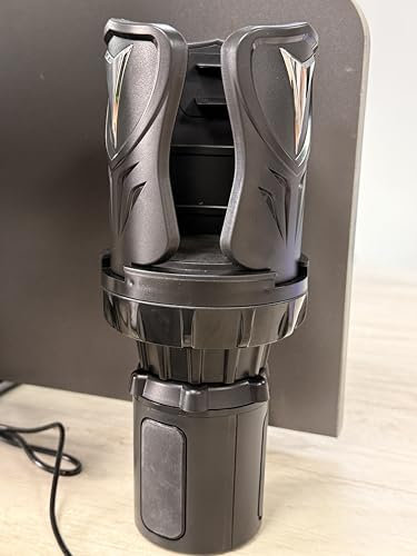 Car Cup Holder Expander, Cup Holder Adapter with Adjustable Telescopic Arm, Compatible with Yeti, Stanley 10 to 46 oz Large Water Bottles, Coffee Cups, Adjustable Base, Non-Slip Base, Black