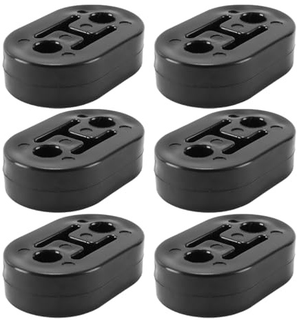 Gurtt Lot de 6 Supports universels pour Pot d'échappement de Voiture - 2 Trous - 12 mm - Noir