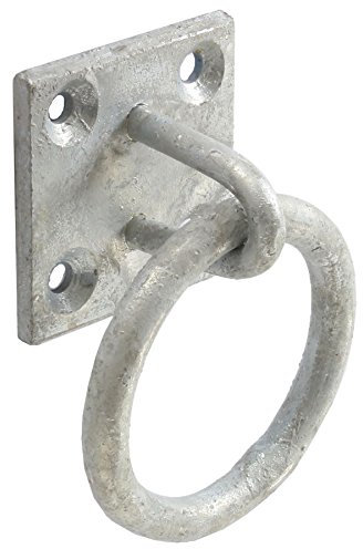 10x Galvanised Lashing Ring On Plate/Chain Tether