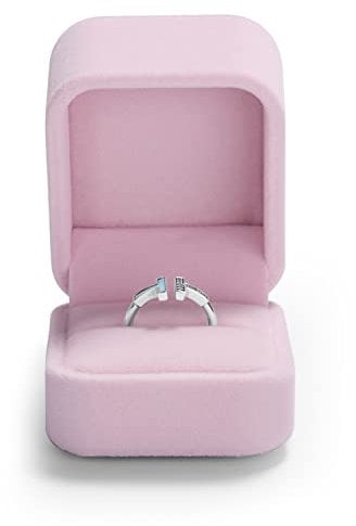 Oirlv Rosa Samt Ring Box,Verwendet für Hochzeit,Verlobung,Jubiläum Geschenkbox,Einkaufszentrum Zähler Schmuckdisplay