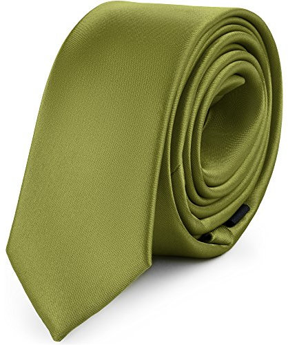 Ladeheid Corbatas Estrechas Diversidad de Colores Accesorios Ropa Hombre SP-5 (150cm x 5cm, Oliva)