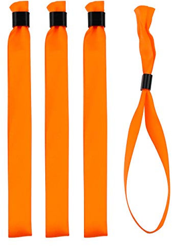 20 orange Stoffarmbänder für Veranstaltungen – Kunststoffverschluss zur Vermeidung von Übertragung oder Wiederverwendung – Angenehme Satinarmbänder von hoher Qualität