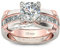 Jeulia diamant band ringe für frauen cz sterling silber austauschbare ring sets hochzeit verlobung jahrestag versprechen ring braut sets (Rose Gold, 61 (19.4))