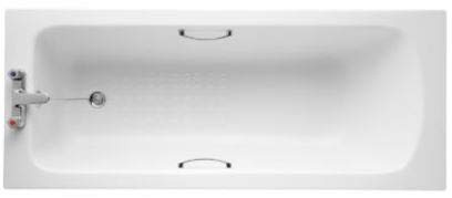 Ideal Standard Sandringham 21 Straight Bath with Handgrips 1700 x 700 2 Tap Holes E028401