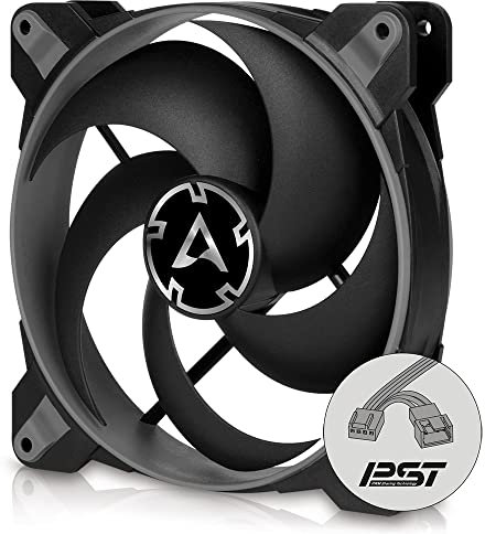 ARCTIC BioniX P120 - Ventilador PC 120mm, Fan 120mm, Función de Compartimiento PWM PST, Optimizado para la Presión Estática, Enfriador, Sincronización de rpm, 200–2100 rpm - Gris
