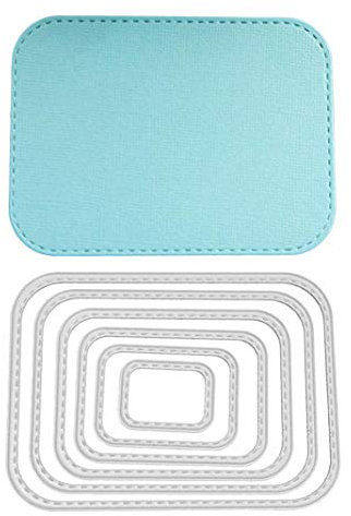 Mothcattl Stanzschablonen, rechteckiger Rahmen zum Nähen von Karten, Prägeschablone, DIY, Scrapbooking, Alben, Papierkarten, Bastelarbeiten