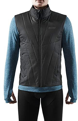 CEP – Winter Run Vest für Herren | Outdoor Laufweste aus windfestem Material in schwarz Größe L